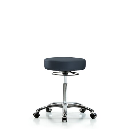 Rutledge Vin Stool without Back Chrome-Medium Bench Height with Casters in Imp Blue Trailblazer Vin MPN:BR-VMBSO-CR-NF-CC-8582