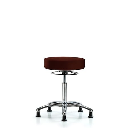 Vin Stool without Back Chrome-Medium Bench Ht with Stationary Glides in Burgundy Trailblazer Vin MPN:BR-VMBSO-CR-NF-RG-8569