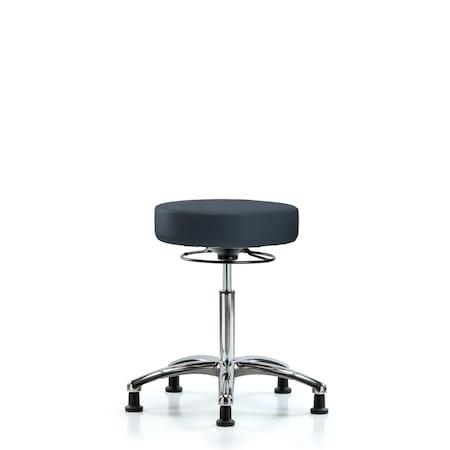 Vin Stool without Back Chr-Medium Bench Ht with Stationary Glides in Imperial Blue Trailblazer Vin MPN:BR-VMBSO-CR-NF-RG-8582