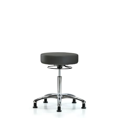 Vin Stool without Back Chrome-Medium Bench Ht with Stationary Glides in Charcoal Trailblazer Vin MPN:BR-VMBSO-CR-NF-RG-8605
