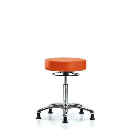 Vin Stool without Back Chrome-Medium Bench Ht with Stationary Glides in Orange Kist Trailblazer Vin MPN:BR-VMBSO-CR-NF-RG-8613