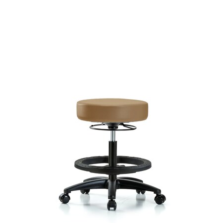 Vin Stool without Back-Medium Bench Height with Black Foot Ring and Casters in Taupe Trailblazer Vin MPN:BR-VMBSO-RG-BF-RC-8584
