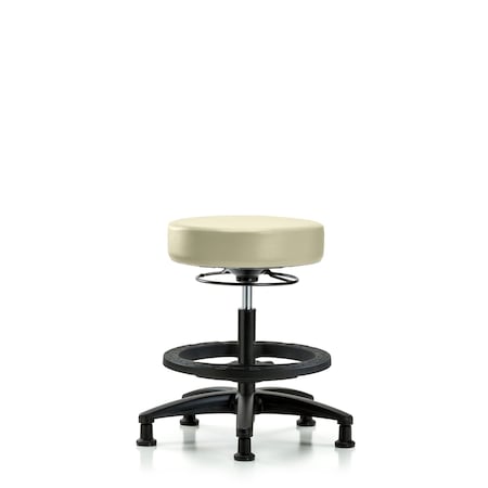 Vin Stool without Back-Medium Bench Ht with Black FRandStat Glides in Adobe White Trailblazer Vin MPN:BR-VMBSO-RG-BF-RG-8501