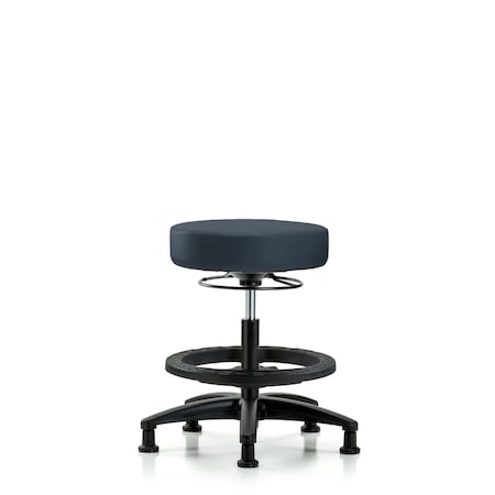 Vin Stool without Back-Med Bench Ht with Black Foot RingandStat Glides in Imp Blue Trailblazer Vin MPN:BR-VMBSO-RG-BF-RG-8582