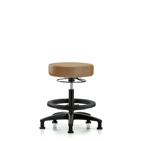 Vin Stool without Back-Medium Bench Ht with Black Foot Ring and Stat Glides in Taupe Trailblazer Vin MPN:BR-VMBSO-RG-BF-RG-8584
