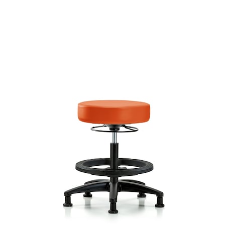 Vin Stool without Back-Medium Bench Ht with Black FRandStat Glides in Orange Kist Trailblazer Vin MPN:BR-VMBSO-RG-BF-RG-8613