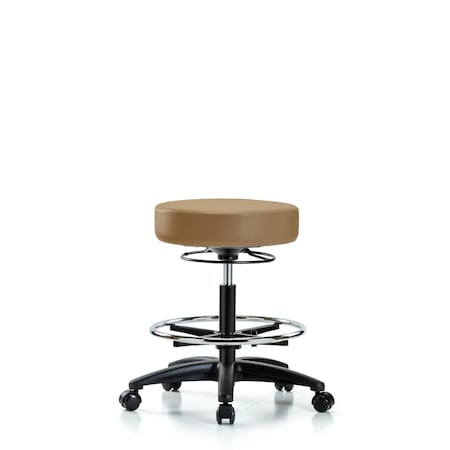 Bench Stool, Med, Vinyl, CF, Casters, Taupe MPN:BR-VMBSO-RG-CF-RC-8584