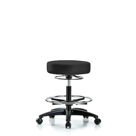 Vin Stool without Back-Medium Bench Ht with Chrome Foot RingandCasters in Charcoal Trailblazer Vin MPN:BR-VMBSO-RG-CF-RC-8605
