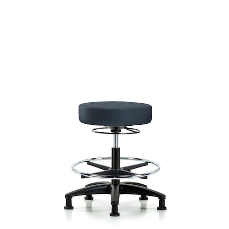 Bench Stool, Med, Vinyl, CF, Glides, Nav MPN:BR-VMBSO-RG-CF-RG-8582