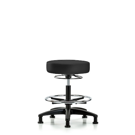 Vin Stool without Back-Medium Bench Ht with Chr Foot RingandStat Glides in Charcoal Trailblazer Vin MPN:BR-VMBSO-RG-CF-RG-8605