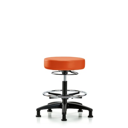 Vin Stool without Back-Med Bench Ht with Chr Foot RingandStat Glides in Orange Kist Trailblazer Vin MPN:BR-VMBSO-RG-CF-RG-8613