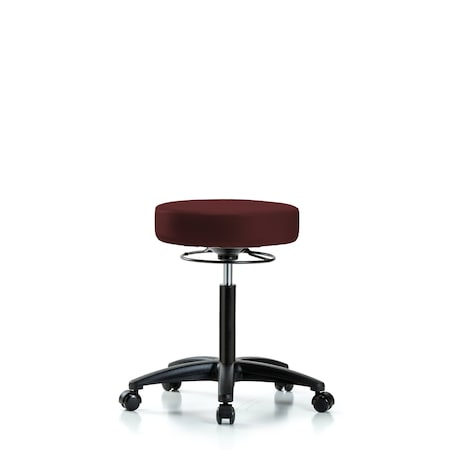 Rutledge Vinyl Stool without Back - Medium Bench Height with Casters in Burgundy Trailblazer Vinyl MPN:BR-VMBSO-RG-NF-RC-8569