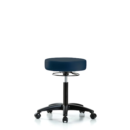 Rutledge Vinyl Stool without Back - Medium Bench Height with Casters in Imp Blue Trailblazer Vinyl MPN:BR-VMBSO-RG-NF-RC-8582