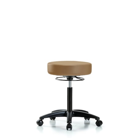 Rutledge Vinyl Stool without Back - Medium Bench Height with Casters in Taupe Trailblazer Vinyl MPN:BR-VMBSO-RG-NF-RC-8584