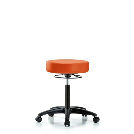 Rutledge Vin Stool without Back - Medium Bench Height with Casters in Orange Kist Trailblazer Vin MPN:BR-VMBSO-RG-NF-RC-8613