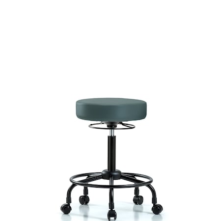 Vin Stool without Back-Medium Bench Height with RT Base and Casters in Colonial Blue Trailblazer Vin MPN:BR-VMBSO-RT-RC-8546