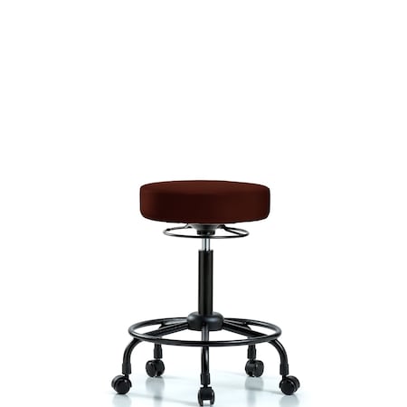 Vinyl Stool without Back-Medium Bench Height with RT Base and Casters in Burgundy Trailblazer Vinyl MPN:BR-VMBSO-RT-RC-8569