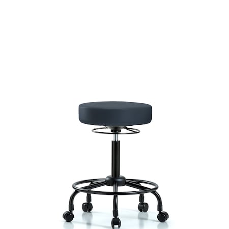 Vin Stool without Back-Medium Bench Height with RT Base and Casters in Imperial Blue Trailblazer Vin MPN:BR-VMBSO-RT-RC-8582