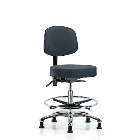 Ben Stool, Med, Vin, Bk Chrome, CF, Gld, Nav MPN:BR-VMBST-CR-T0-CF-RG-8582