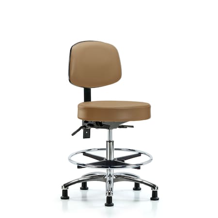 Ben Stool, Med, Vin, Bk Chrome, CF, Gld, Taupe MPN:BR-VMBST-CR-T0-CF-RG-8584