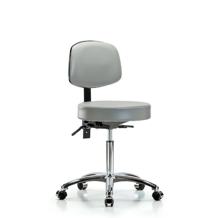 Bench Stool, Med, Vin, Bk Chrome, Cast, Dov MPN:BR-VMBST-CR-T0-NF-CC-8567