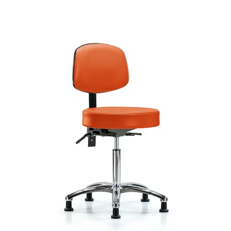 Vin Stool with Back Chr-Medium Bench Ht with Seat TiltandStat Glides in Orange Kist Trailblazer Vin MPN:BR-VMBST-CR-T1-NF-RG-8613