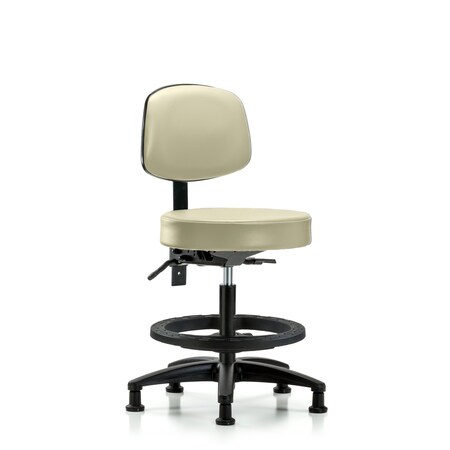 Bench Stool, Med, Vin, Bk, BF, Glides, Wht MPN:BR-VMBST-RG-T0-BF-RG-8501