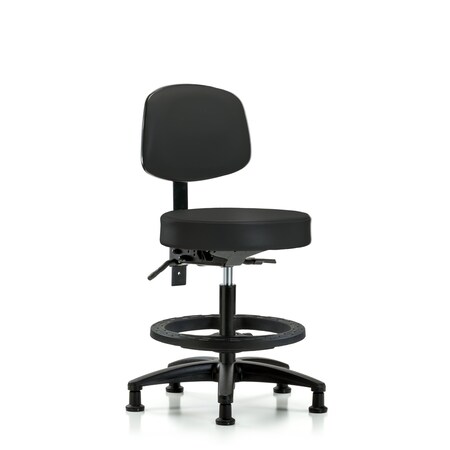 Vin Stool with Back-Medium Bench Ht with Black Foot Ring and Stat Glides in Black Trailblazer Vin MPN:BR-VMBST-RG-T0-BF-RG-8540