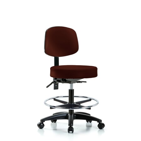 Bench Stool, Med, Vinyl, Bk, CF, Cast, Burg MPN:BR-VMBST-RG-T0-CF-RC-8569