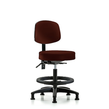Bench Stool, Med, Vin, Bk, Tilt, BF, Gld, Burg MPN:BR-VMBST-RG-T1-BF-RG-8569