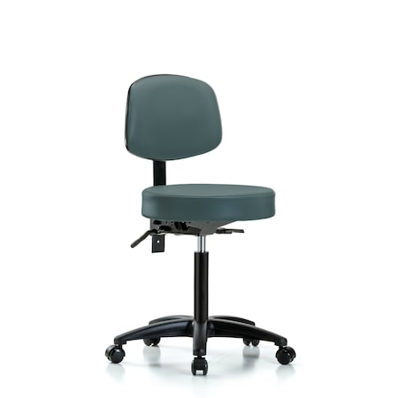 Bench Stool, Med, Vin, Bk, Tilt, Cast, Blu MPN:BR-VMBST-RG-T1-NF-RC-8546