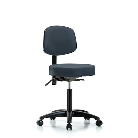 Bench Stool, Med, Vin, Bk, Tilt, Cast, Nav MPN:BR-VMBST-RG-T1-NF-RC-8582