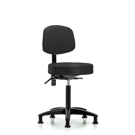 Vin Stool with Back-Medium Bench Height with Seat TiltandStationary Glides in Black Trailblazer Vin MPN:BR-VMBST-RG-T1-NF-RG-8540