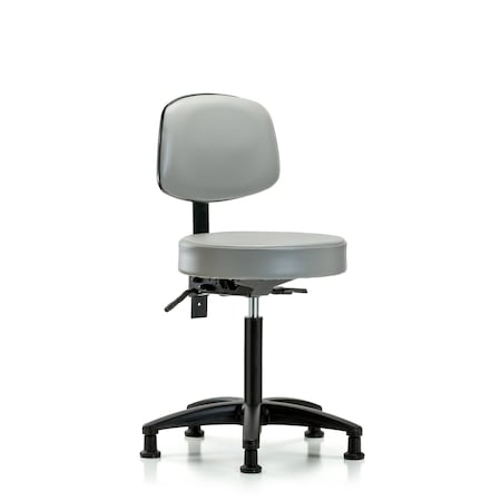 Vin Stool with Back-Medium Bench Height with Seat TiltandStationary Glides in Dove Trailblazer Vin MPN:BR-VMBST-RG-T1-NF-RG-8567