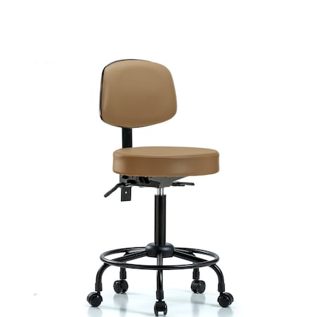 Med Bench Stool, Vinyl, Bk, RT, Cast, Taupe, Weight Capacity: 300 lb. MPN:BR-VMBST-RT-T0-RC-8584