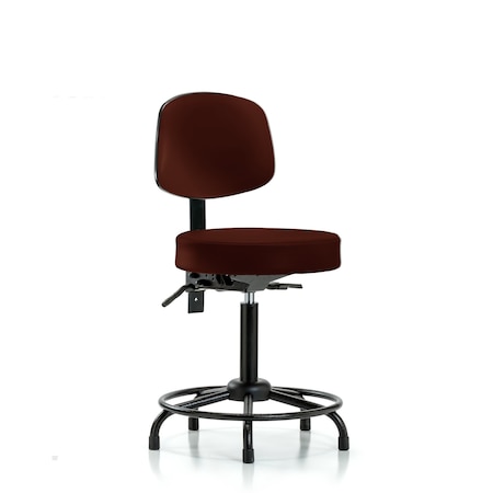 Med Bench Stool, Vinyl, Bk, RT, Glides, Burg MPN:BR-VMBST-RT-T0-RG-8569