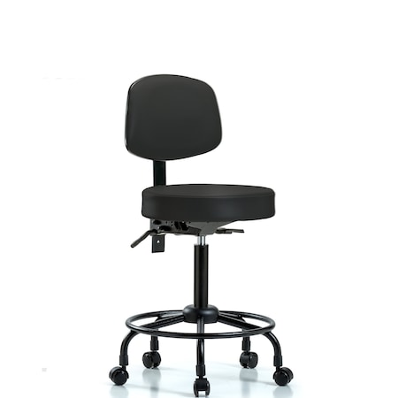 Med Bench Stool, Vin, Bk, RT, Tilt, Cast, Blk MPN:BR-VMBST-RT-T1-RC-8540