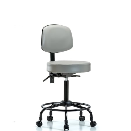 Med Bench Stool, Vin, Bk, RT, Tilt, Cast, Dov MPN:BR-VMBST-RT-T1-RC-8567