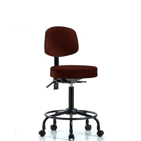 Med Bench Stool, Vinyl, Bk, RT, Cast, Burg, Caster Type: Rolling MPN:BR-VMBST-RT-T1-RC-8569