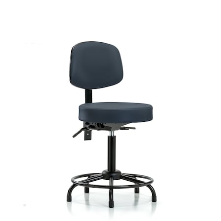 Med Ben Stool, Vin, Bk, RT, Tilt, Glds, Navy MPN:BR-VMBST-RT-T1-RG-8582