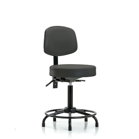 Med Bench Stool, Vin, Bk, RT, Tilt, Glds, Gry MPN:BR-VMBST-RT-T1-RG-8605