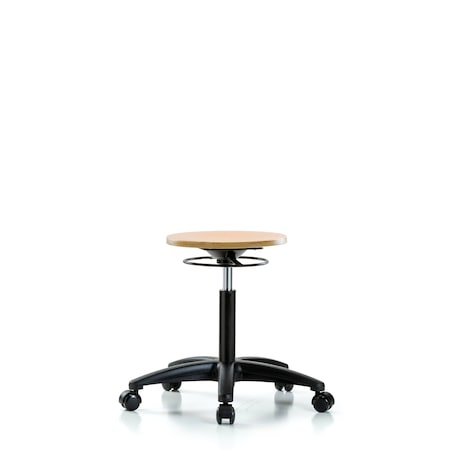 Wood Stool - Medium Bench Height with Casters MPN:BR-WMBSO-RG-NF-RC
