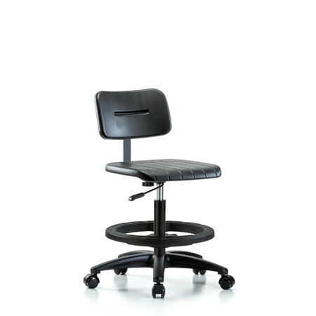 Basic Poly Med Bench Chair, BF, Casters, Polyurethane, 19-1/2