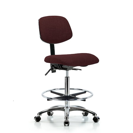 Chair, Fab, Hi Bench, Chr Tilt CF Cast, Bur, No Arms, 26
