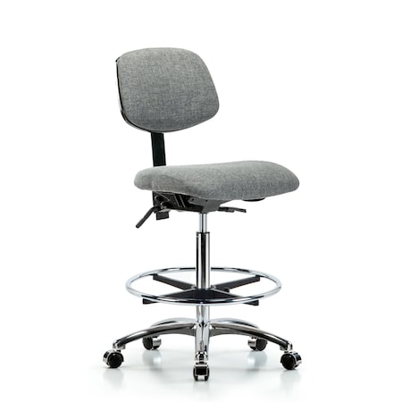 Chair, Fab, Hi Bench, Chr Tilt CF Cast, Gry, No Arms, 26