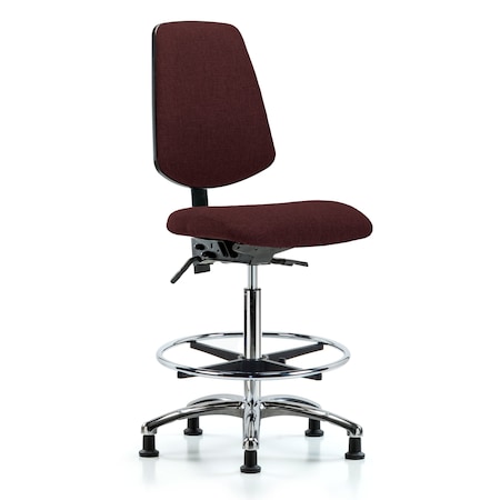 Fab Hi Bench Chair, Med, Bk, CF, Glds, Bur, No Arms, 26