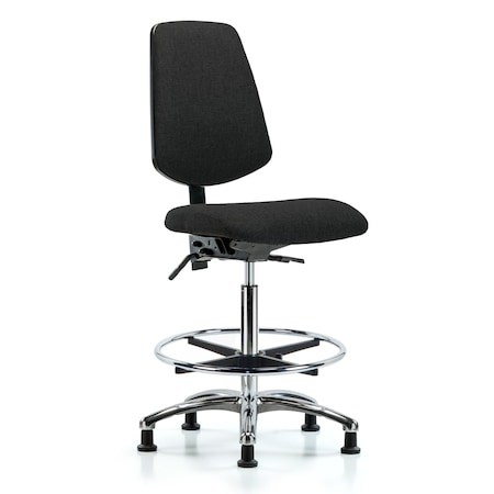 Fab Hi Bench Chair, Med, Bk, CF, Glds, Blk, No Arms, 26