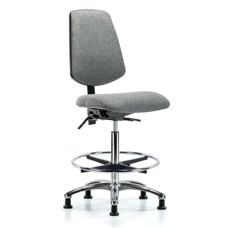 Fab Hi Bench Chair, Med, Bk, CF, Glds, Gry, No Arms, 26