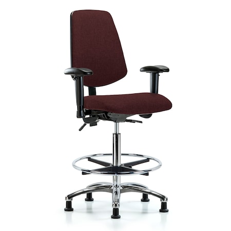 Fab Hi Bench Chair, Med, Bk, CF, Glds, Bur, 6-Way Adjustable, 26