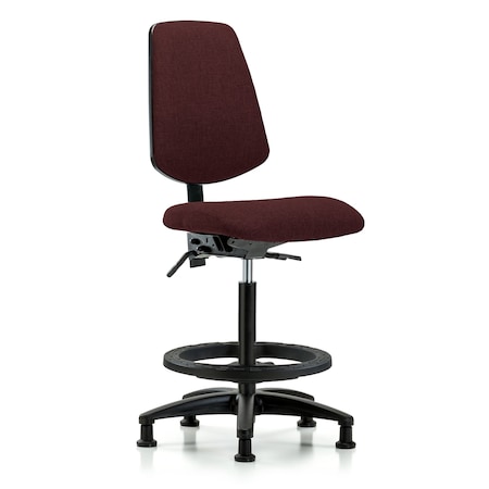 Fab Hi Bench Chair, Med, Bk, BF, Glides, Bur, No Arms, 26